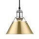 preview thumbnail 1 of 0, Yep by Golden Lighting Orwell 1-light 8in Pendant in Chrome and Brushed Champagne Brass shade - Silver