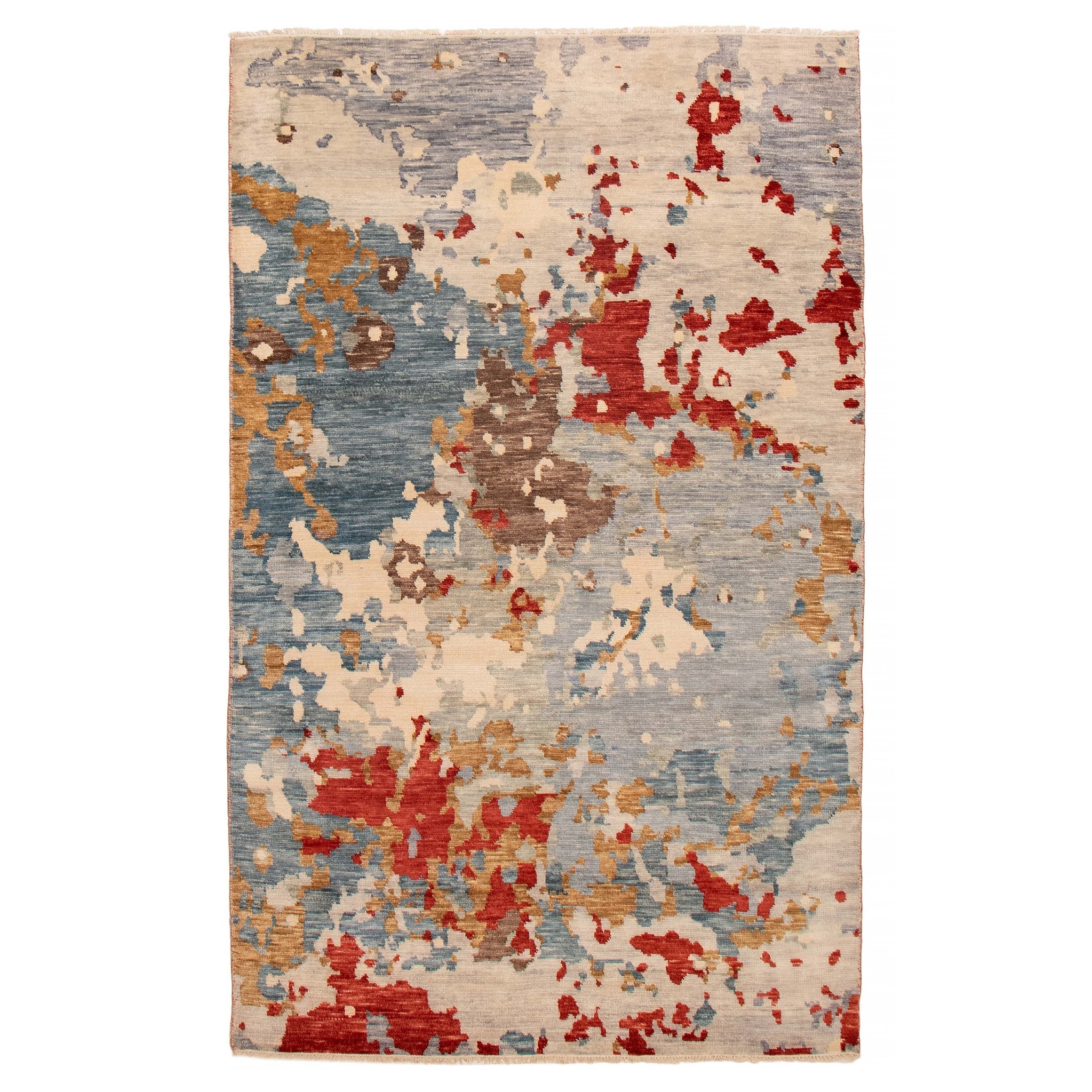 ECARPETGALLERY Hand-knotted Mystique Multi Color Wool Rug - 6' 5" x 10' 1"