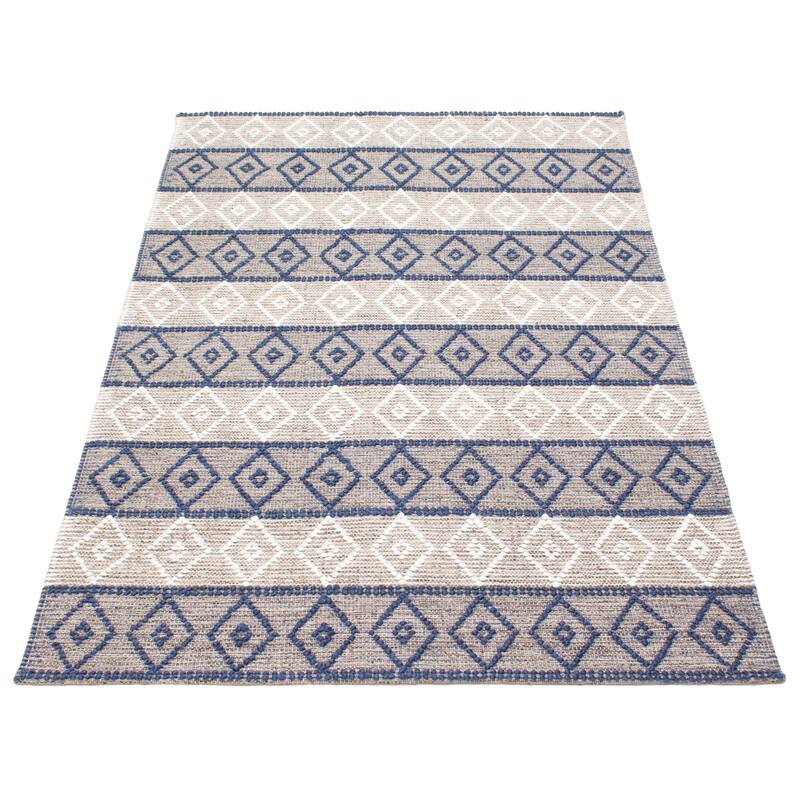 ECARPETGALLERY Braid weave Sienna Taupe Wool Rug - 5'1 x 8'1