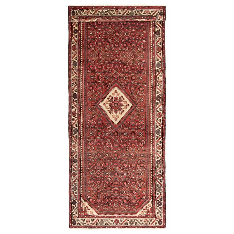 ECARPETGALLERY Hand-knotted Andelz Red Wool Rug - 3'7 x 9'6 - Dark Red - 3'7 x 9'6