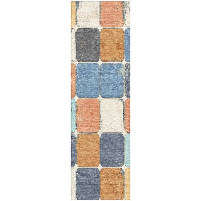 Premium Washable Super Soft Modern Blocks Mayfield Rug