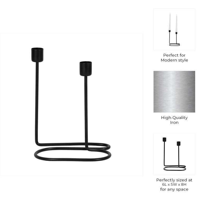 Decorative Sculptural Wire Double Taper Candle Holder