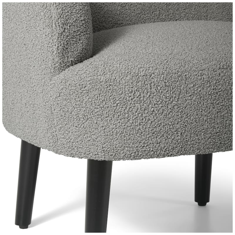Bayville Sherpa Polyester Upholstered Barrel Chair - Faux Shearling