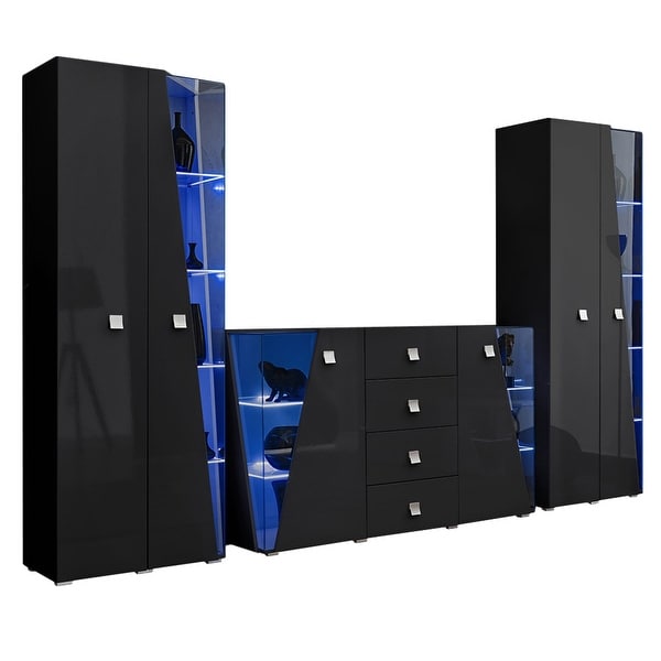 Edge Set SB-BK-BK Modern Wall Unit Entertainment Center. Opens flyout.