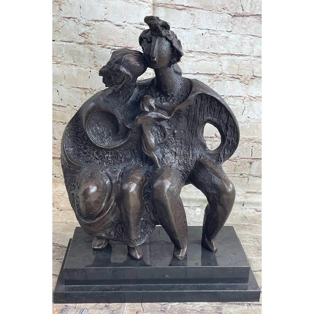 Family Group Bronze Sculpture Modern Art Abstract Marble Figure Art Dali