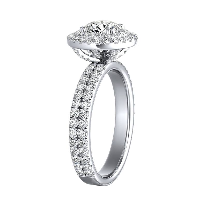Auriya 14k Gold 2ct Moissanite Halo Diamond Engagement Ring 9/10ctw