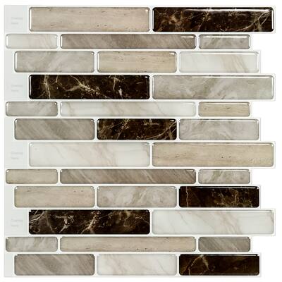 Art3d 12"x12" Vinyl Peel and Stick Backsplash Tile Marble Look(10-Pack)