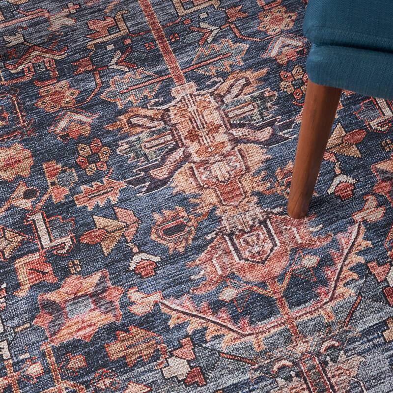 Brilliance Machine Washable Persian Floral Area Rug
