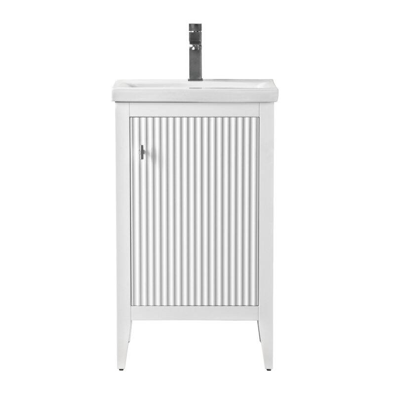 Vanity Art 20" Single Sink Bathroom Vanity Cabinet with Ceramic Top