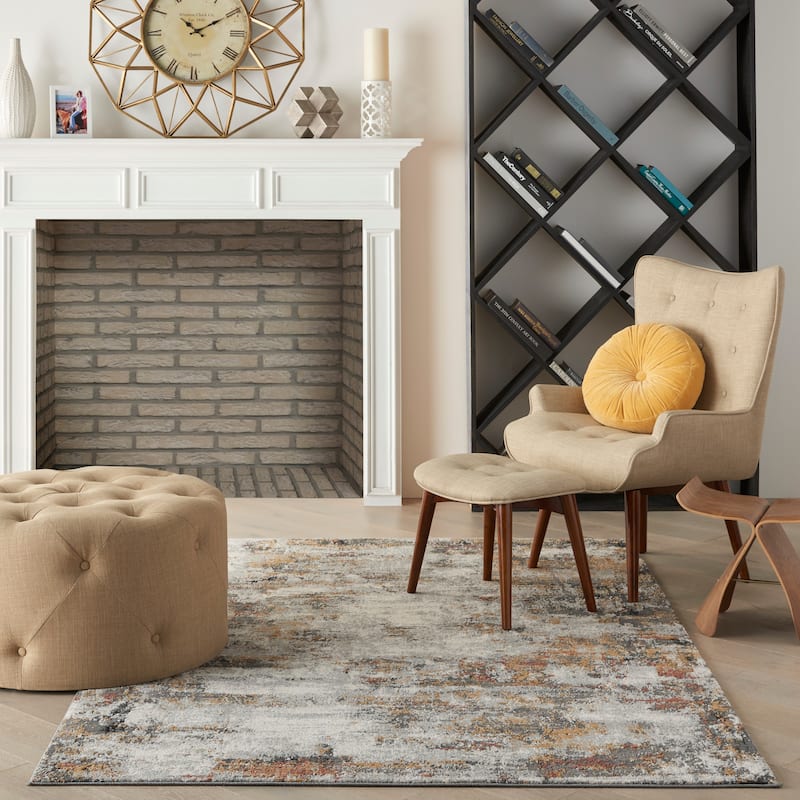 Nourison Ludlow Modern Abstract Area Rug - 4' x 6' - Grey/Multi