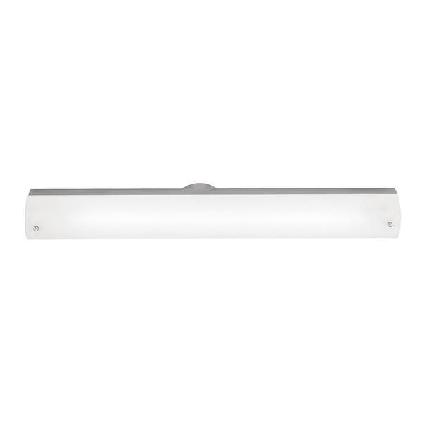 slide 2 of 2, Access Lighting Vail - LED - 28" Vanity - Brushed Steel Finish - Opal Glass Shade Silver