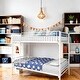 preview thumbnail 12 of 17, Twin Over Twin High Quality Matal Frame Bunk Bed, Space-Saving Loft Bed With Safety Guard Rails, Easy Assemble White
