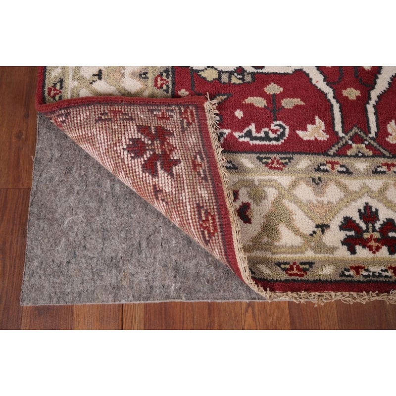 Oushak Indian Rug Hand-Knotted Transitional Floral Wool Carpet - 4'0"x 6'3"