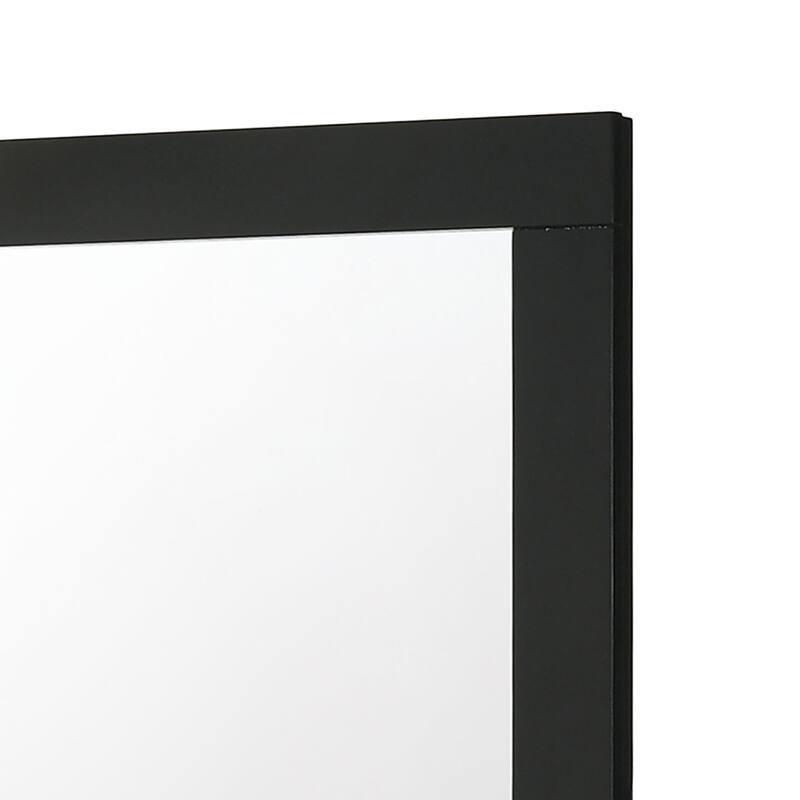 Caer Dresser Mirror, Rectangular Classic Black Asian Hardwood 35 Inch