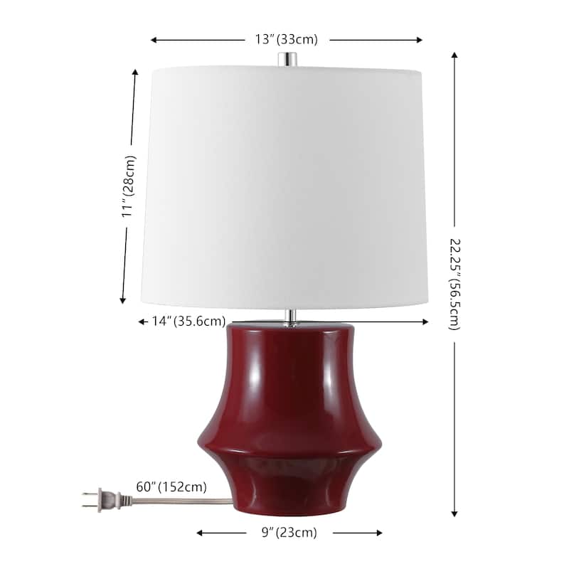 SAFAVIEH Couture Ryder, 22-inch, Ceramic Table Lamp - 14"W x 14"D x 22"H