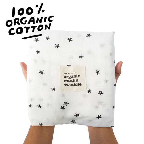 slide 2 of 5, Wee Gallery Muslin Swaddle Blanket - Stars