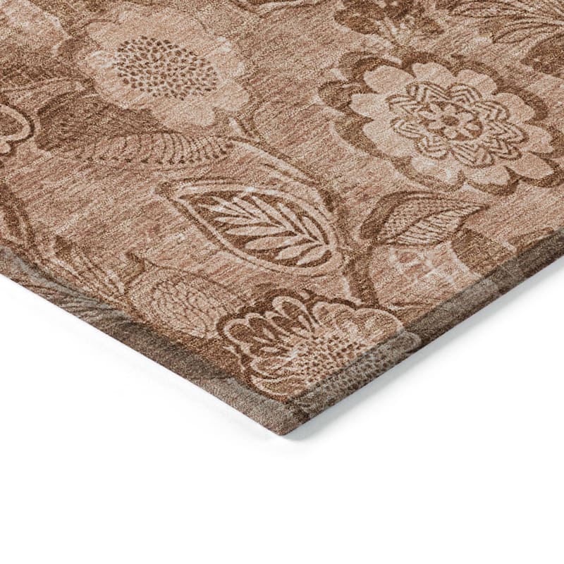 HomeRoots Floral Transitional Rectangle Outdoor Rug