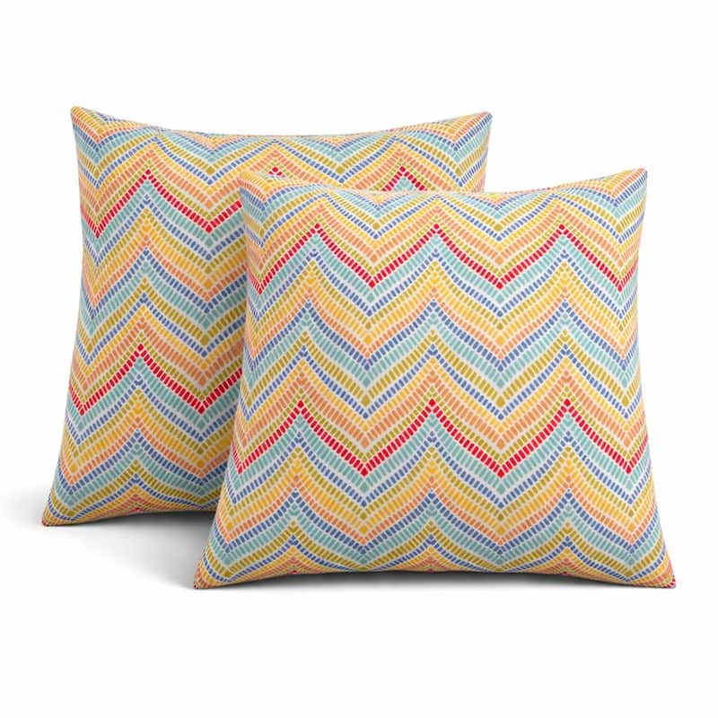 2 Pack Outdoor Throw Pillows, Waterproof & Fade-Resistant Patio Cushions- Soft & Comfortable Decorative Pillow Covers (18x18")