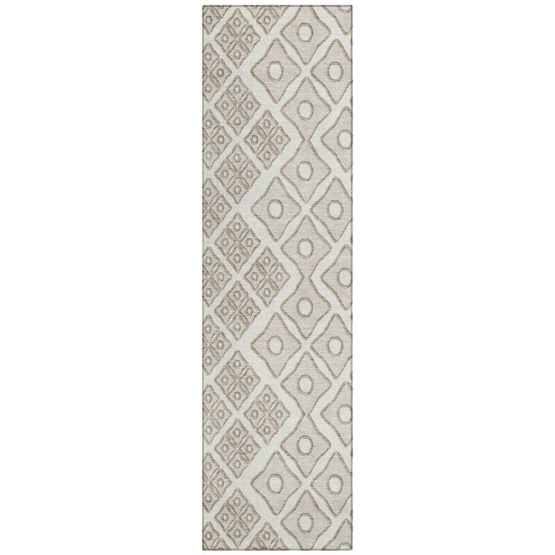Machine Washable Indoor/ Outdoor Chantille Diamond Geo Rug