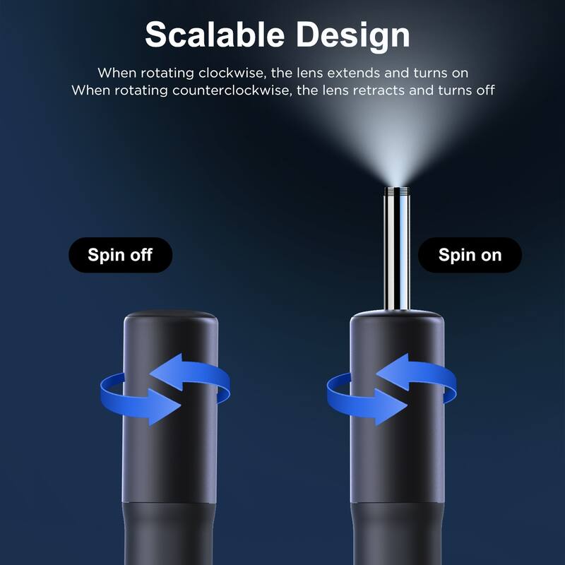 Scalable Ear Endoscope, Endoscope Camera with APP, Wifi connection - Black