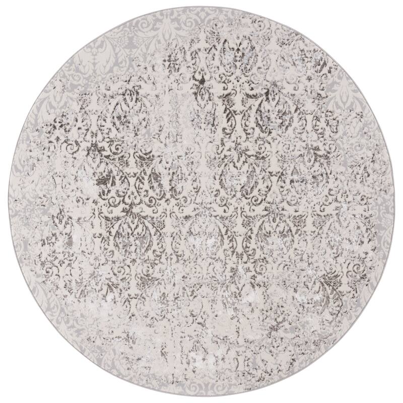 SAFAVIEH Orchard Chuang Vintage Rug - 6'7" Round - 6'7" Round - Grey/Silver