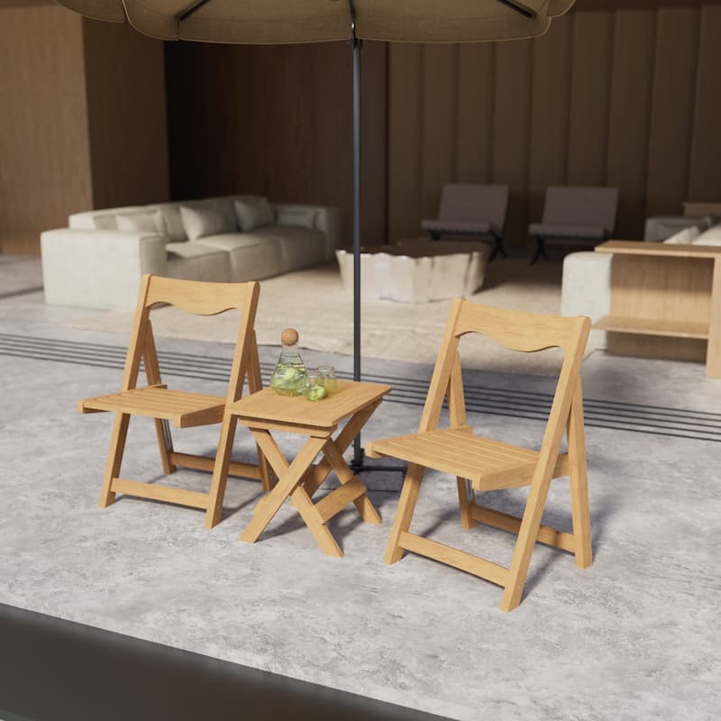 Outdoor Bistro Set Foldable Small Table and Chair Set
