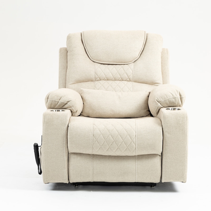 Lounge Chair Power Lift Chair Relax Sofa Chair Elderly Electric Lounge Chair - White