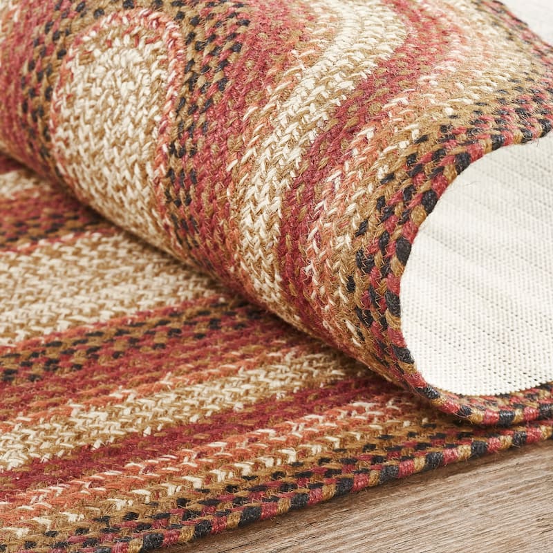 Ginger Spice Jute Rug/Runner Oval w/ Pad 22x72 - 2' x 6' Runner - 2' x 6' Runner - Orange