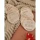 preview thumbnail 4 of 4, Rae Dunn Baby Milestone Wooden Discs - Set of 13 Brown Text w/ Leaf Border