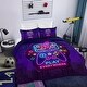 preview thumbnail 1 of 9, 3 Pieces Trippy Neon Gamepad Duvet Cover Set Twin For Gamer Soft Bedding Set Multi