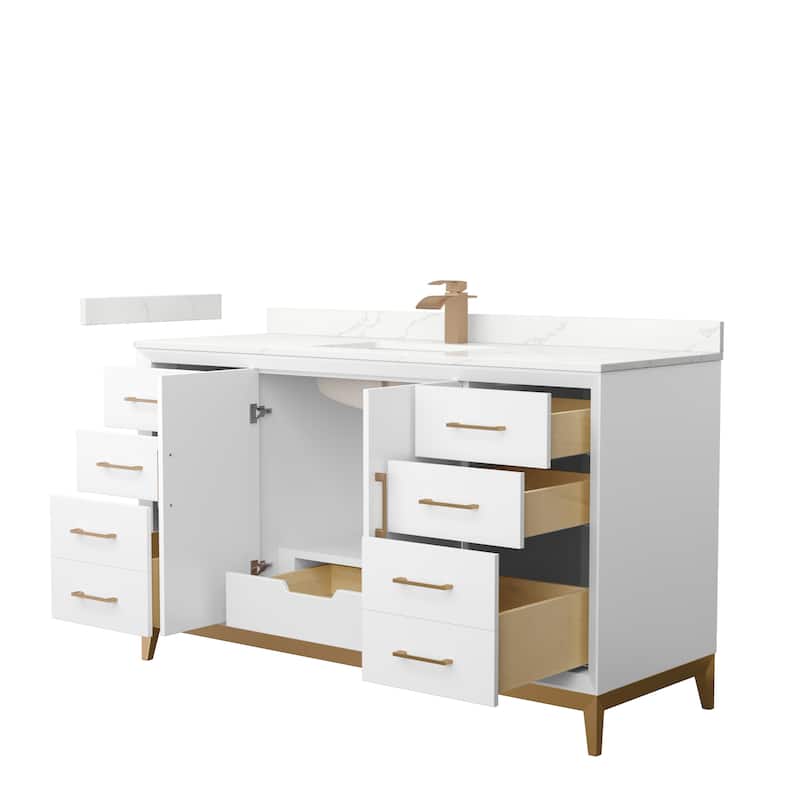 Amici 60-inch Single Vanity, Quartz Top
