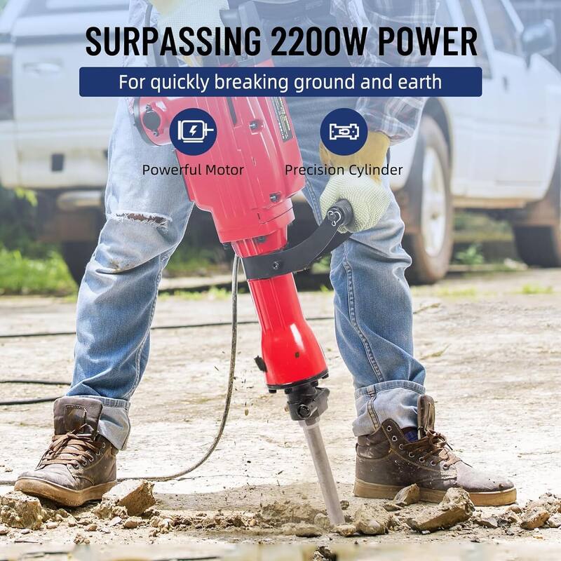 Heavy Duty Electric Demolition Jack Hammer, 6pcs 2200W - N/A