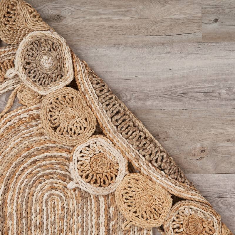 Bera Farmhouse Braided Jute Oval Indoor Area Rug by Sevita