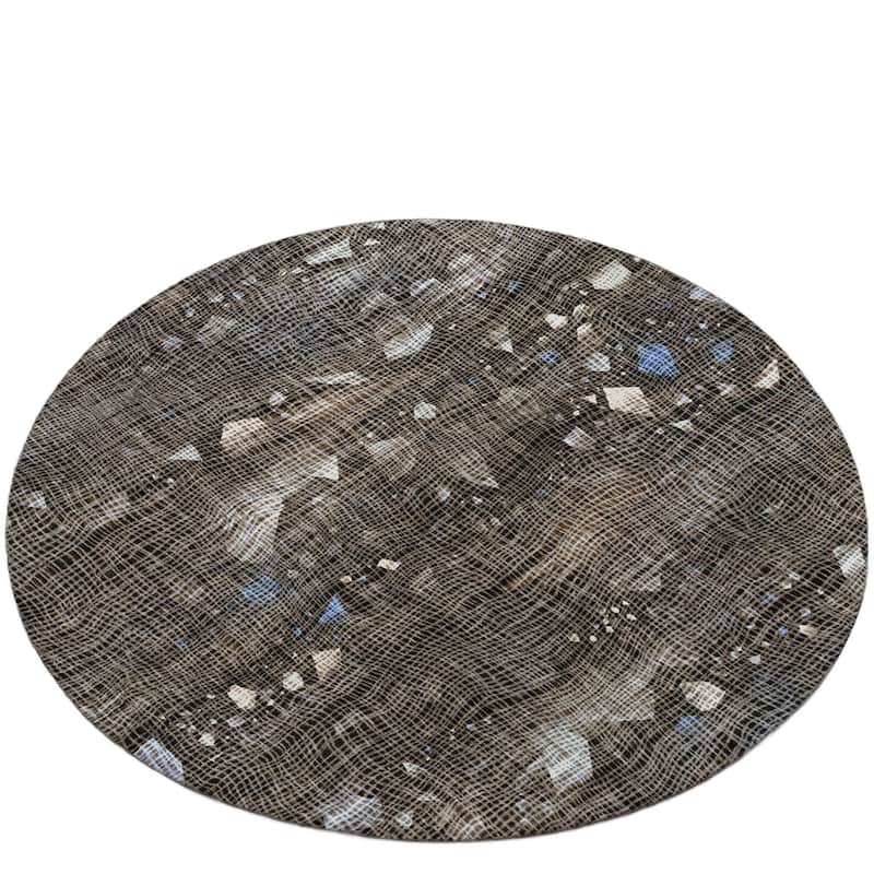 HomeRoots Abstract Transitional Rectangle Outdoor Rug