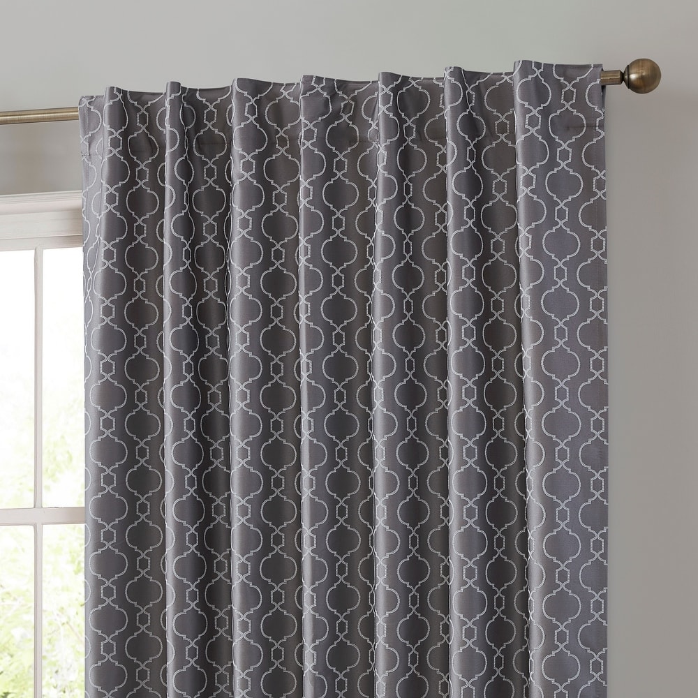 HLC.me Franklin Moroccan 100% Complete Blackout Thermal Insulated Energy Savings Back Tab Rod Pocket Curtain, 2 Panels