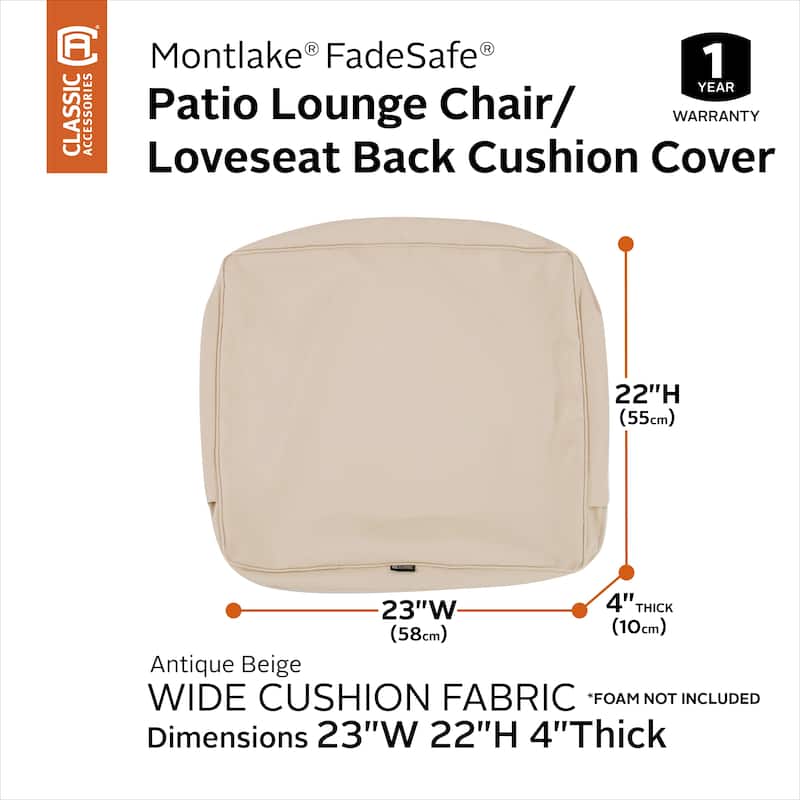 Classic Accessories Montlake Water-resistant Cushion Slip Cover