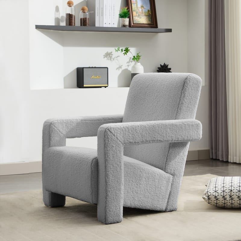 Sherpa Adirondack Chair for Living Room, Upholstered Accent Chair