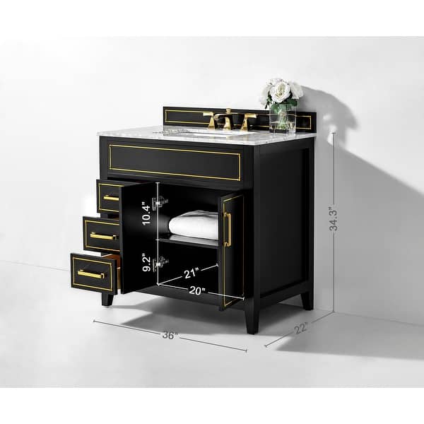 dimension image slide 2 of 8, Ancerre Designs Aspen Bathroom Vanity Set