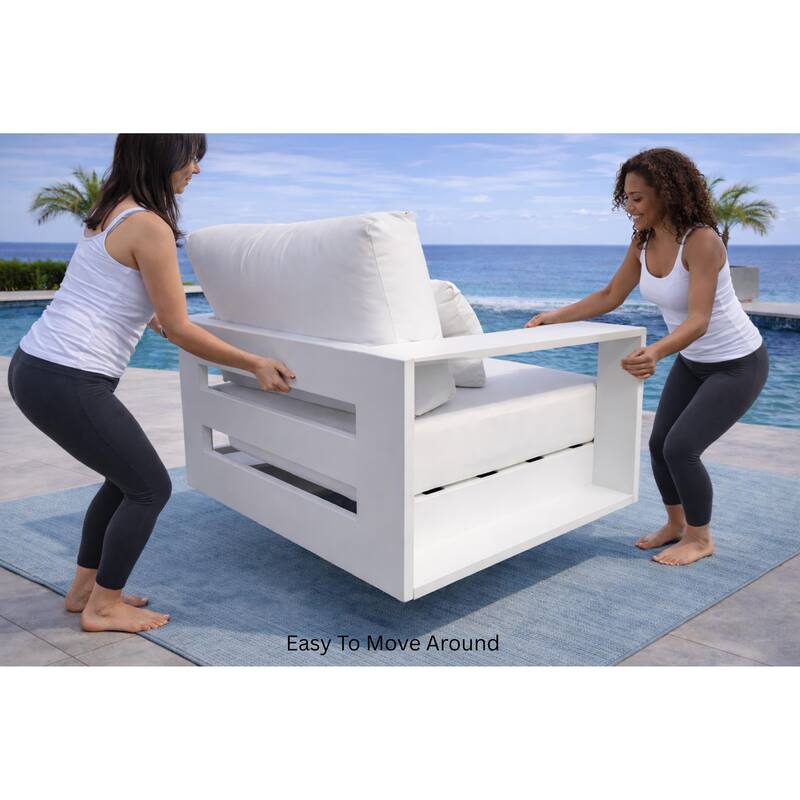 Ascot White 4-Piece Aluminum Outdoor Conversation Seating Set