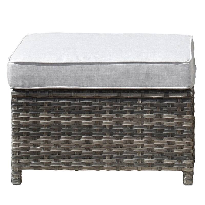 OVIOS 7-Piece Patio Swivel Chair Set with 42" Fire Table