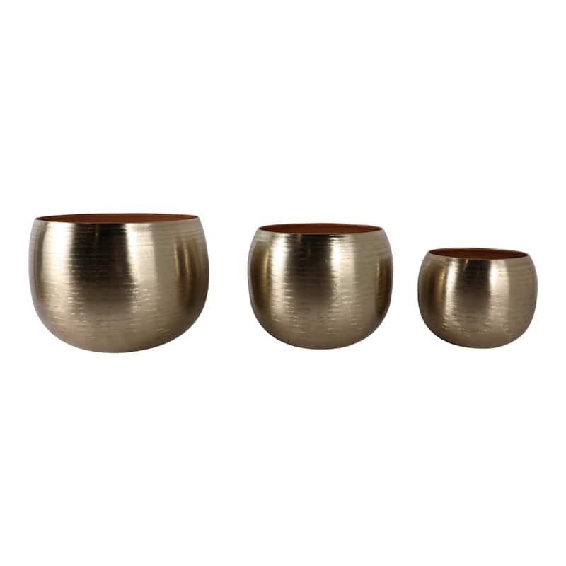 Modern Decorative Metal Planters with Contemporary Style for Garden or Indoor Display - 14" x 14" x 11"