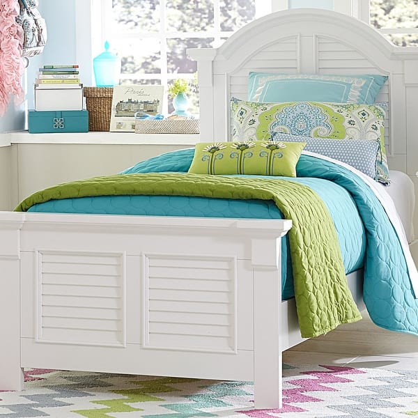 slide 2 of 2, Summer House Oyster White Twin Panel Headboard for Youth Bedroom Twin