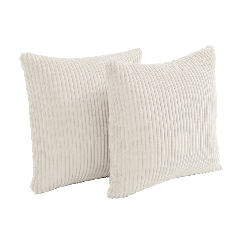 Set of 2 Decorative Corduroy Throw Pillows for Couch & Bed