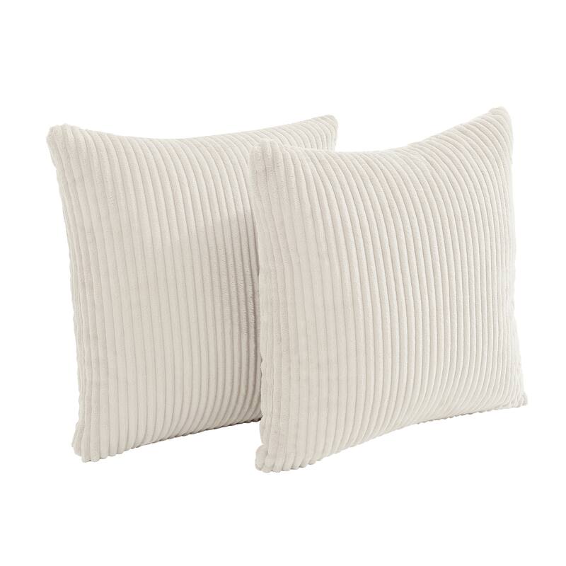 Set of 2 Modern Decorative Soft Corduroy Throw Pillows