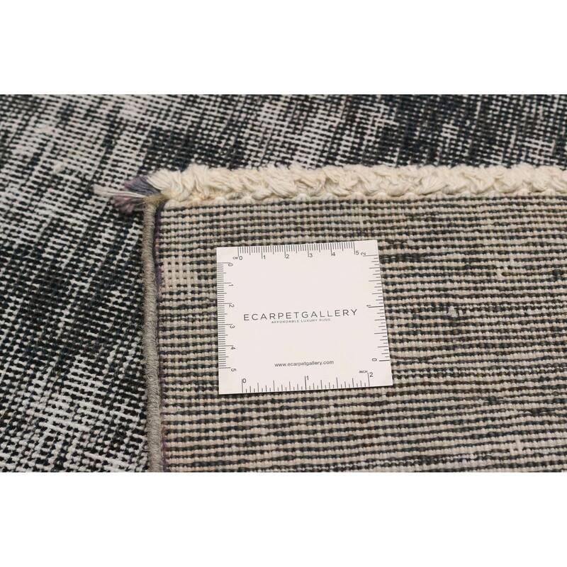 ECARPETGALLERY Hand-knotted Color Transition Dark Grey Wool Rug - 9'8 x 10'10