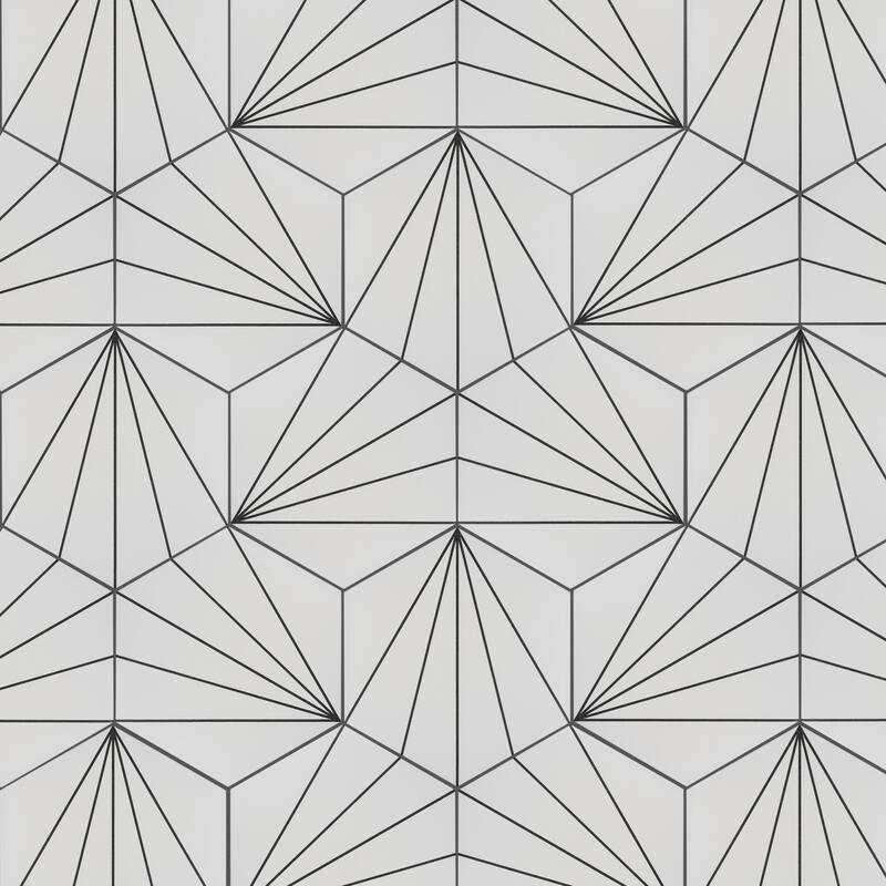 Merola Tile Aster Hex Blanco 8-5/8" x 9-7/8" Porcelain Floor and Wall Tile