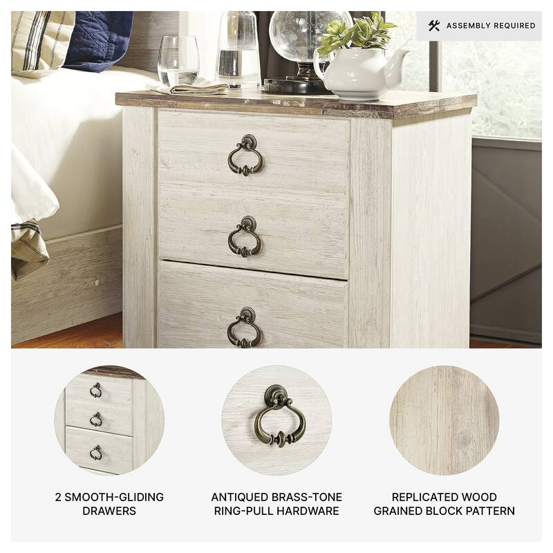 Signature Design by Ashley Willowton Two Drawer Nightstand
