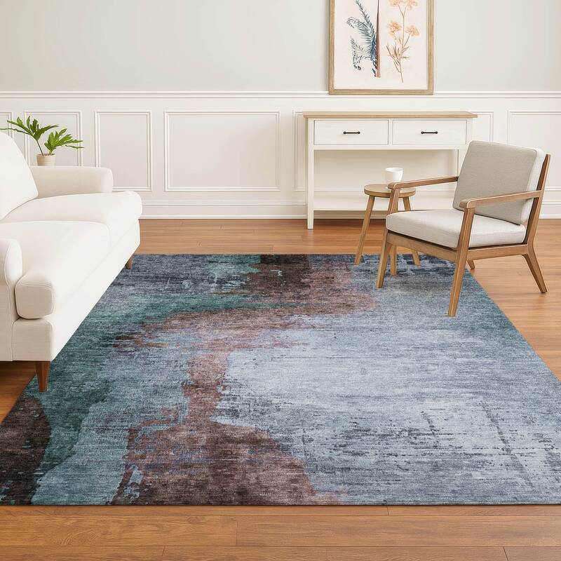 Premium Washable Super Soft Abstract Soid Mayfield Rug