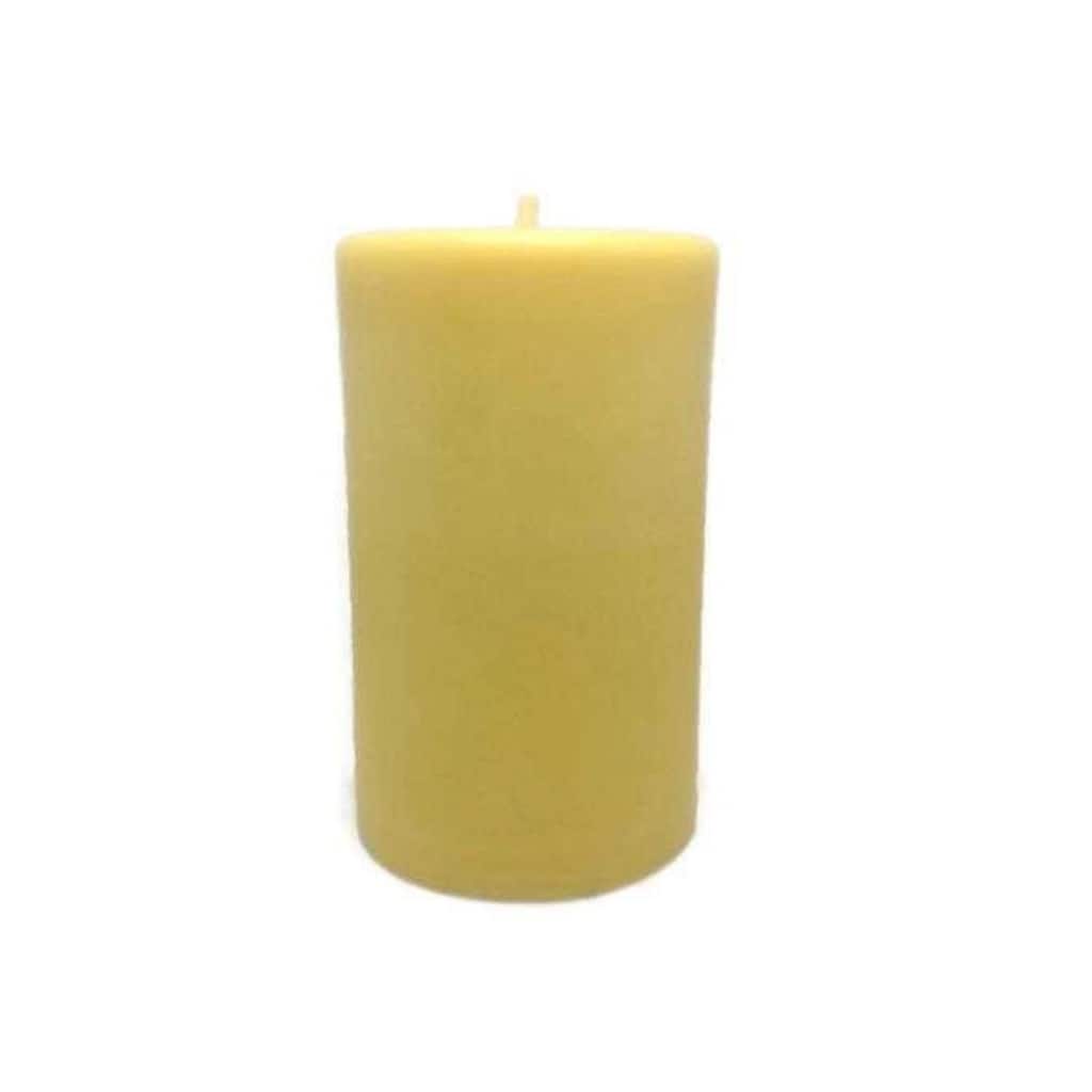 6" Golden Yellow Handmade Beeswax Pillar Candle