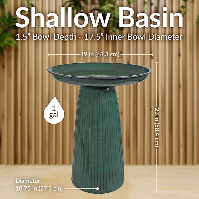 Gleeful Garden Metal Outdoor Bird Bath